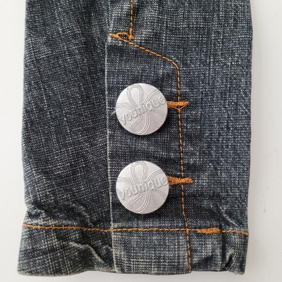 Younique Black Wash Tailored Denim Jacket Blazer Size S Edgy Faded Parisian Chic - Picture 7 of 13